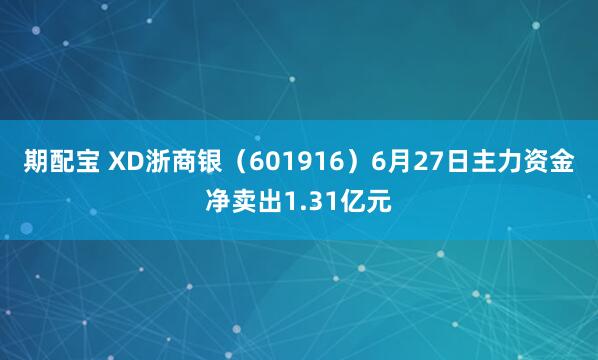 期配宝 XD浙商银（601916）6月27日主力资金净卖出1.31亿元